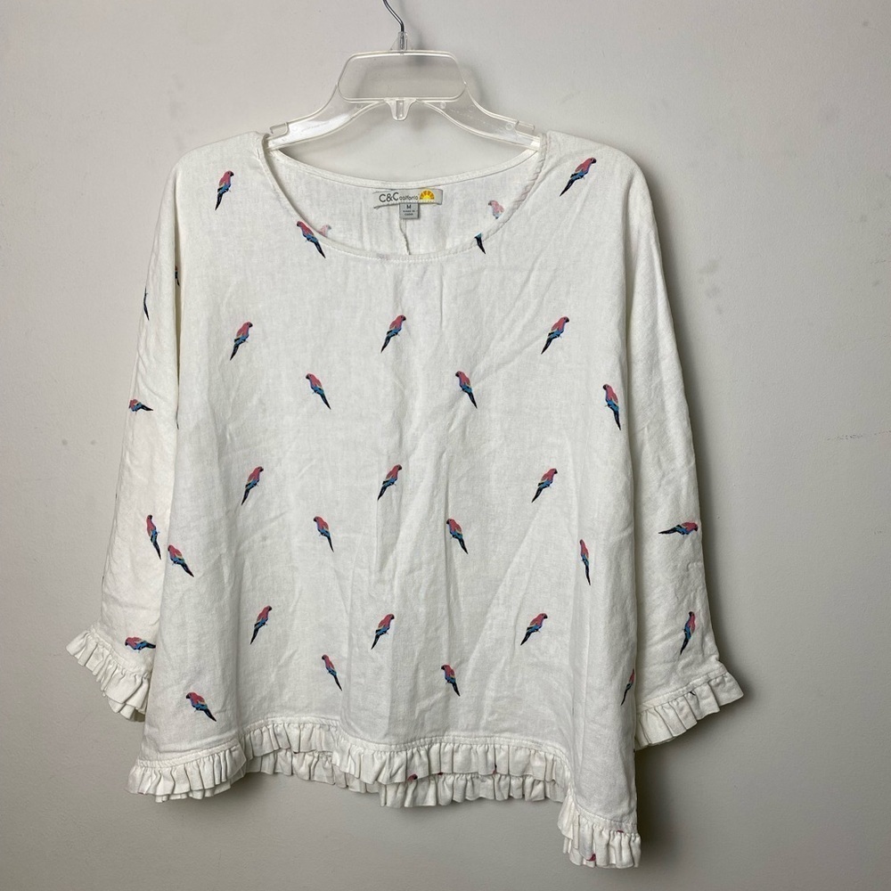 C&C California Cream Bell Sleeve Blouse